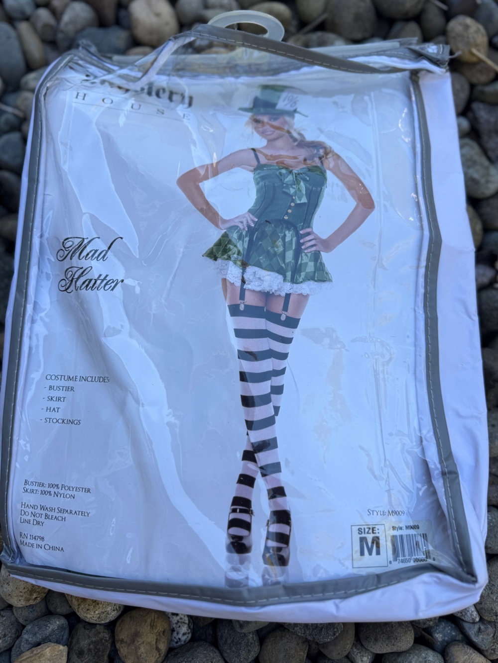 Women's Sexy Mad Hatter Costume Bodysuit - Size M